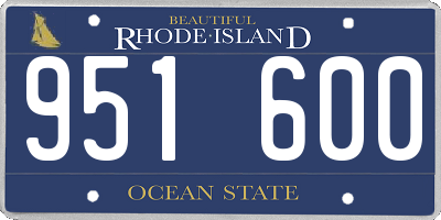 RI license plate 951600
