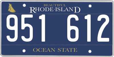 RI license plate 951612