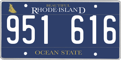 RI license plate 951616