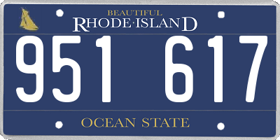 RI license plate 951617