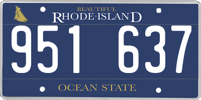 RI license plate 951637