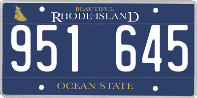 RI license plate 951645