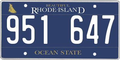 RI license plate 951647