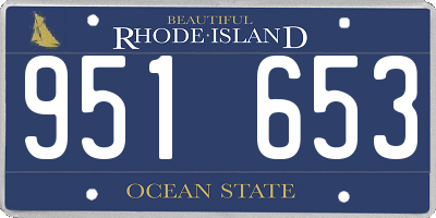 RI license plate 951653