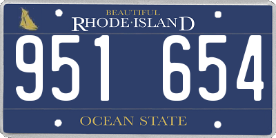 RI license plate 951654