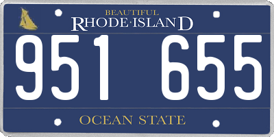 RI license plate 951655