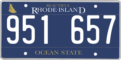 RI license plate 951657