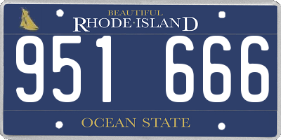 RI license plate 951666
