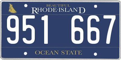 RI license plate 951667
