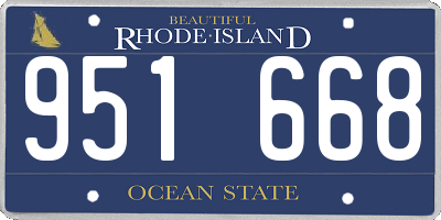 RI license plate 951668