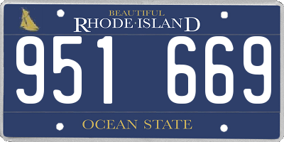RI license plate 951669