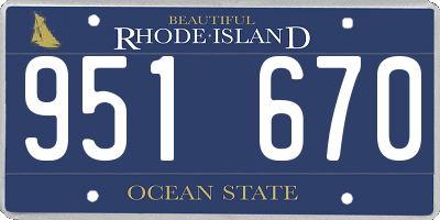 RI license plate 951670