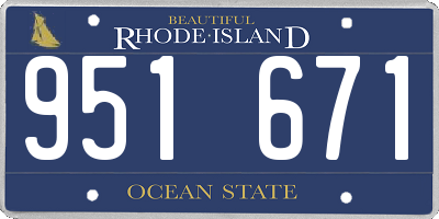 RI license plate 951671