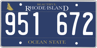 RI license plate 951672