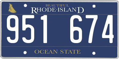 RI license plate 951674