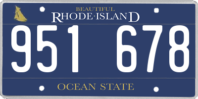 RI license plate 951678