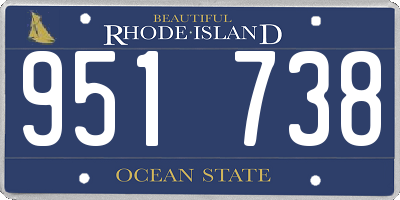 RI license plate 951738