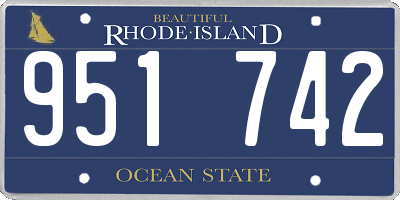 RI license plate 951742