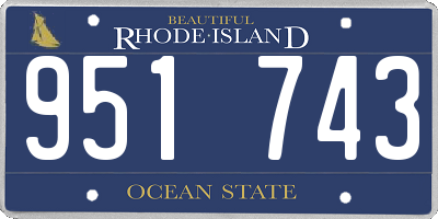 RI license plate 951743
