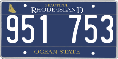 RI license plate 951753