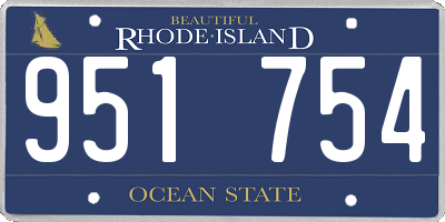 RI license plate 951754