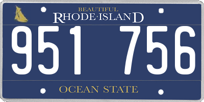 RI license plate 951756