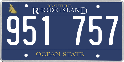 RI license plate 951757