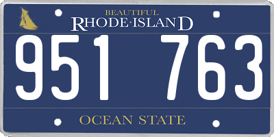 RI license plate 951763