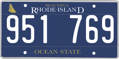 RI license plate 951769