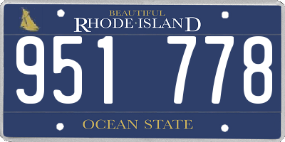 RI license plate 951778