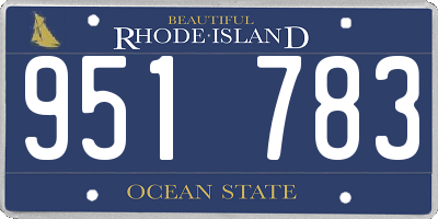 RI license plate 951783