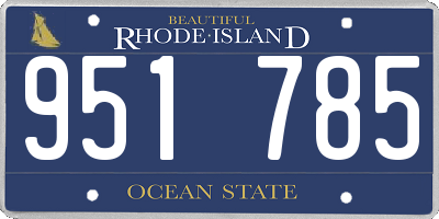 RI license plate 951785