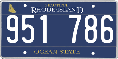 RI license plate 951786