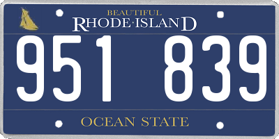RI license plate 951839