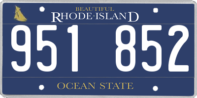RI license plate 951852