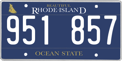 RI license plate 951857