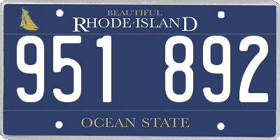 RI license plate 951892