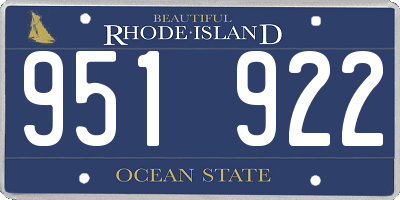 RI license plate 951922