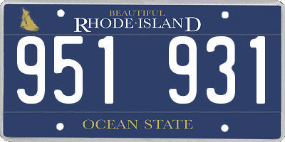 RI license plate 951931