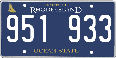 RI license plate 951933