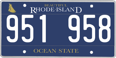 RI license plate 951958