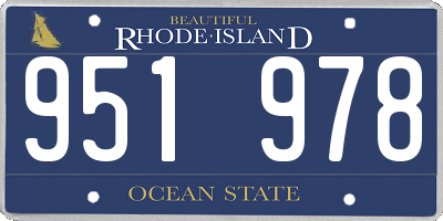 RI license plate 951978