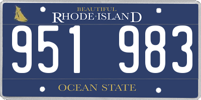RI license plate 951983