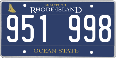 RI license plate 951998