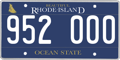 RI license plate 952000