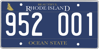 RI license plate 952001