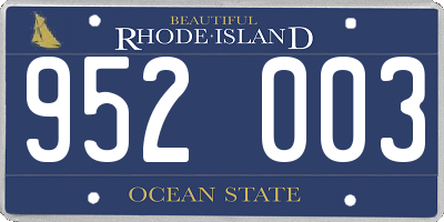 RI license plate 952003