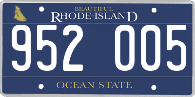 RI license plate 952005