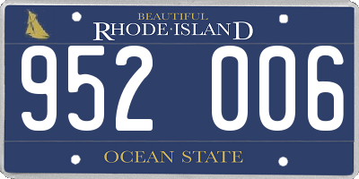 RI license plate 952006