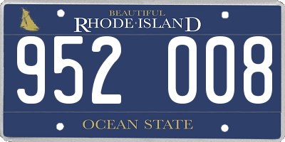 RI license plate 952008